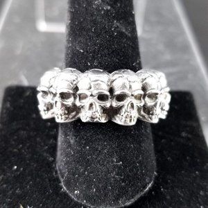 Skull Eternal Repeat Ring 11 Stainless Steel Silver Metal Rock Biker Gothic Punk